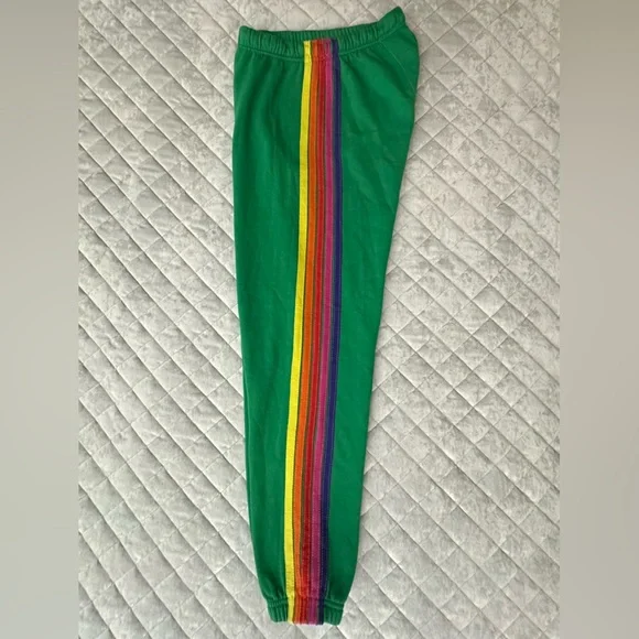 Kelly Green 5 Stripe Sweatpants